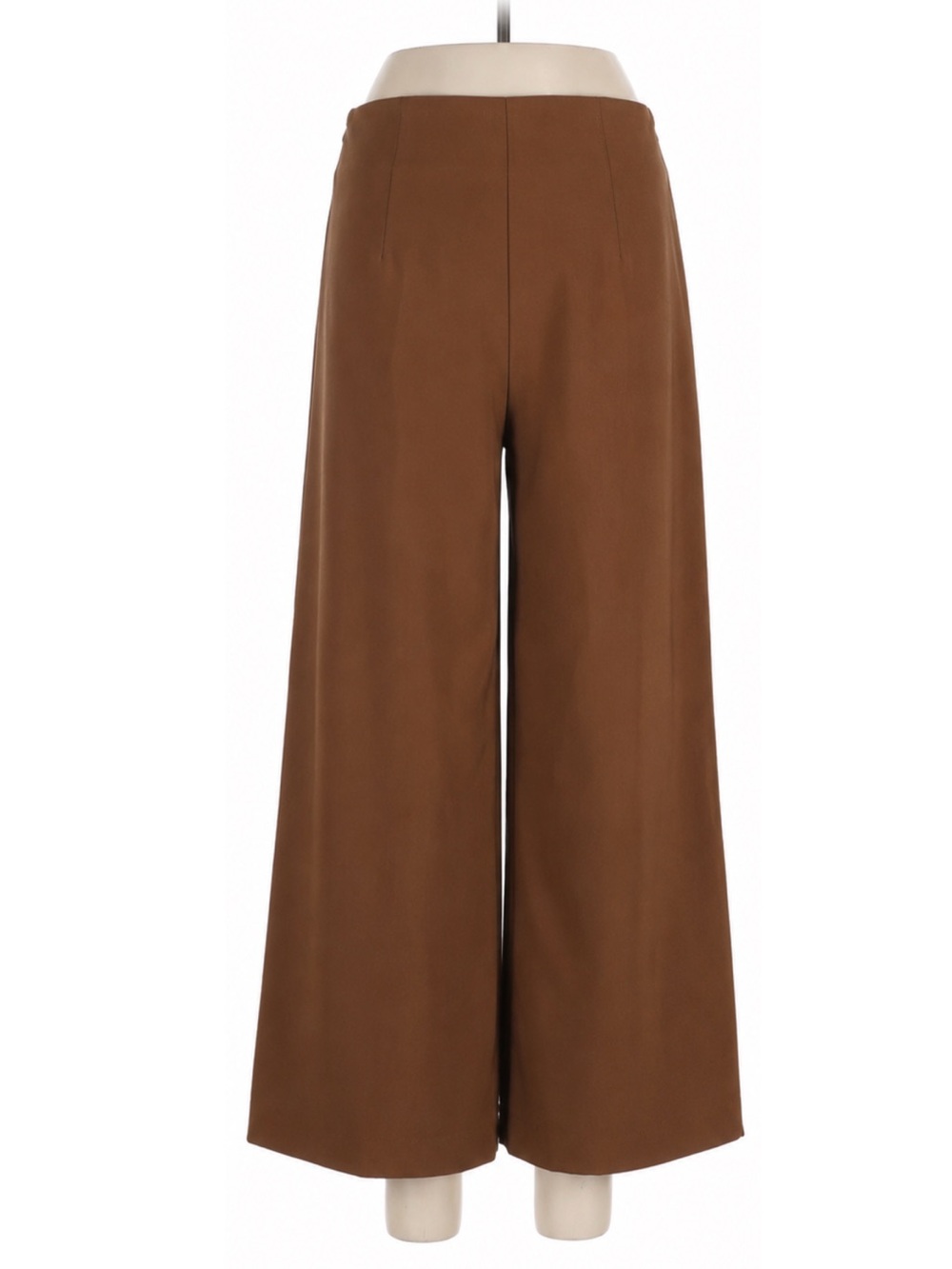 Joie Rust-Brown Wide-Leg Cropped Trousers